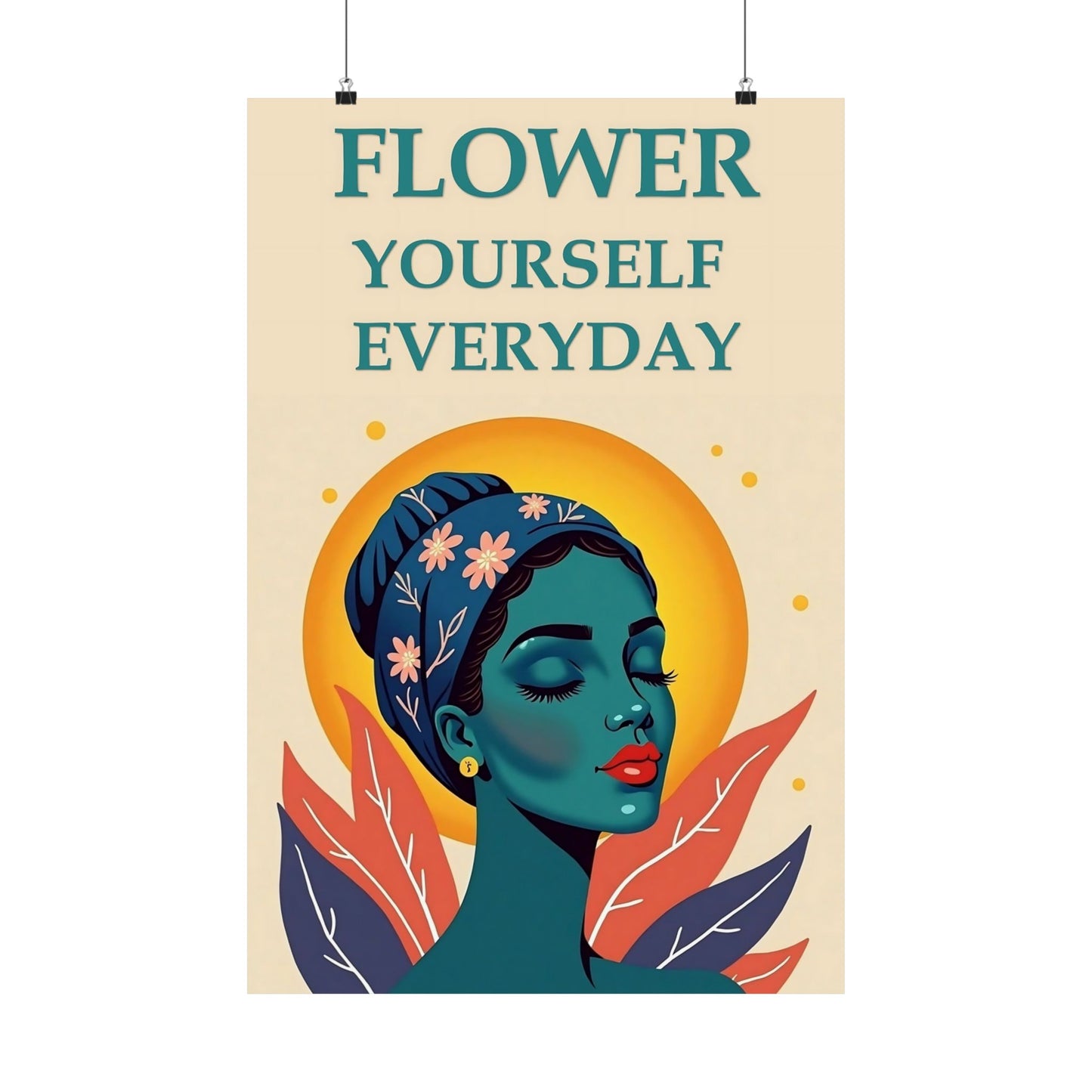 Uncommon Queen ( Flower Yourself ) Teal Vervain - Wall Poster
