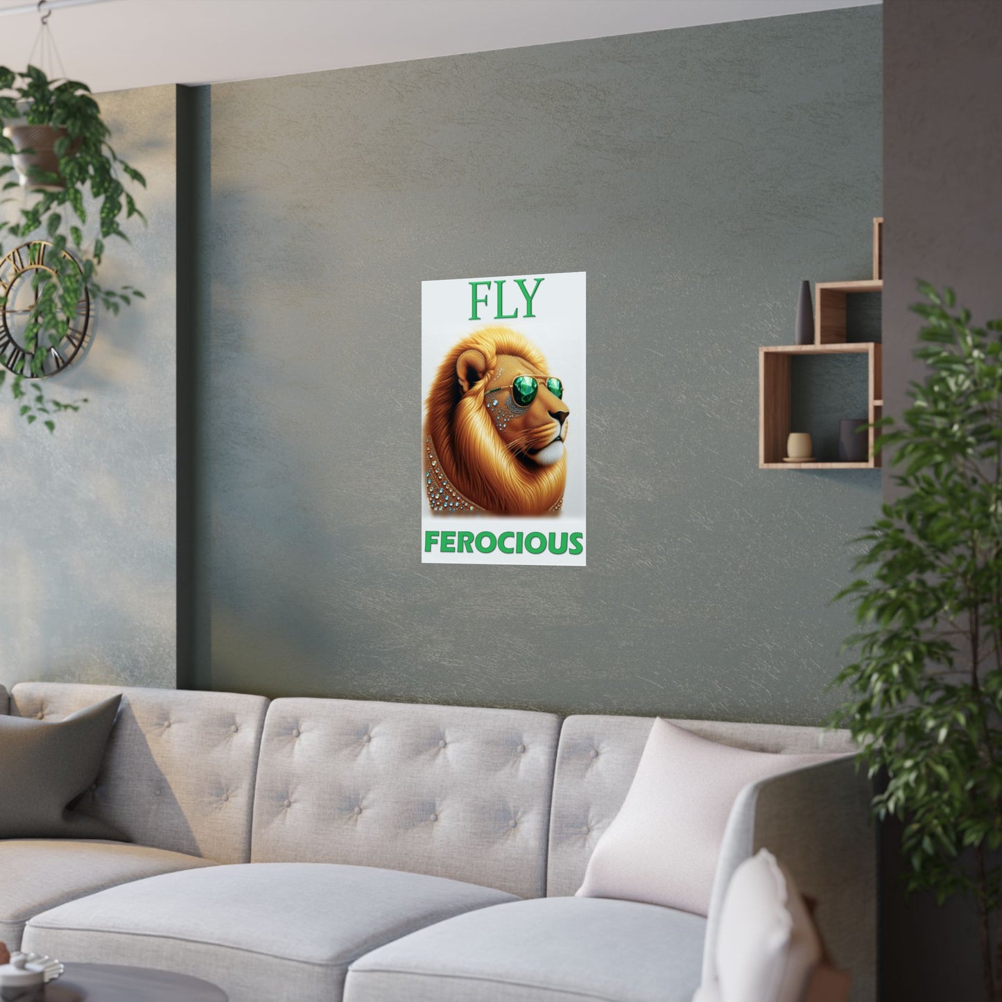 Fly & Ferocious Lion - Wall Poster