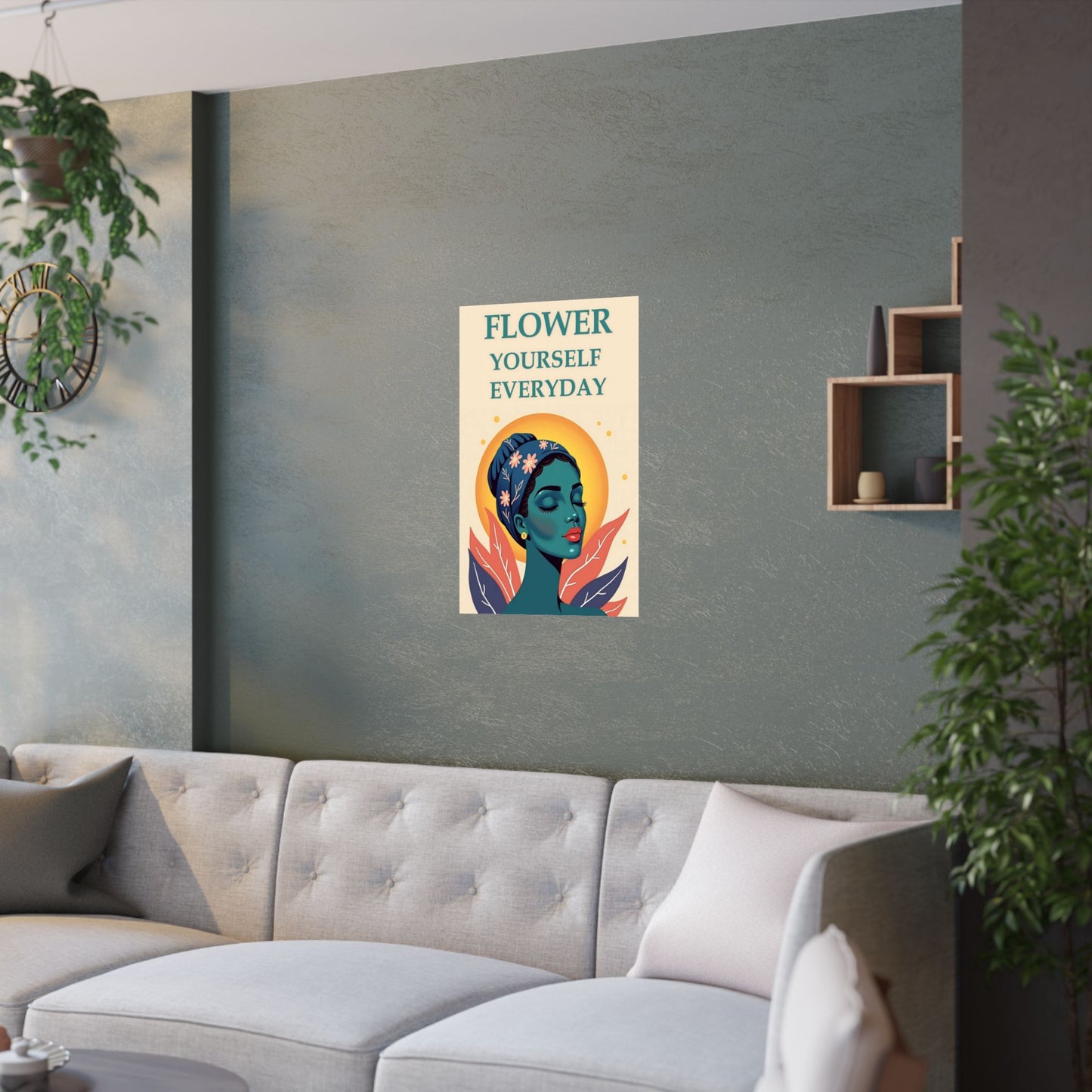 Uncommon Queen ( Flower Yourself ) Teal Vervain - Wall Poster