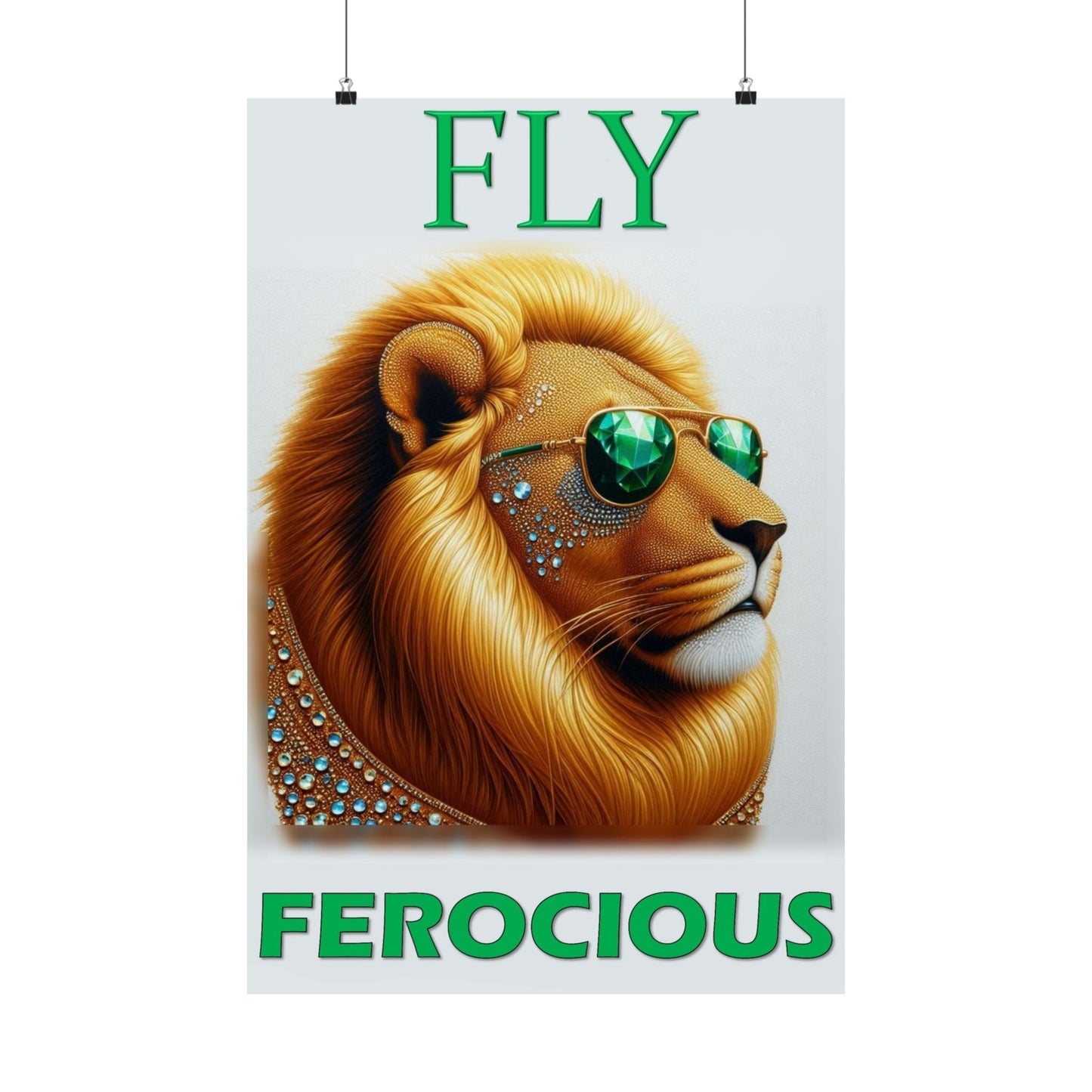 Fly & Ferocious Lion - Wall Poster