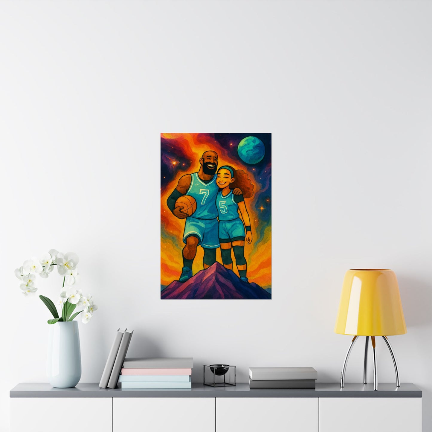 Basketball Legends Family ( Blue ) - Wall Poster