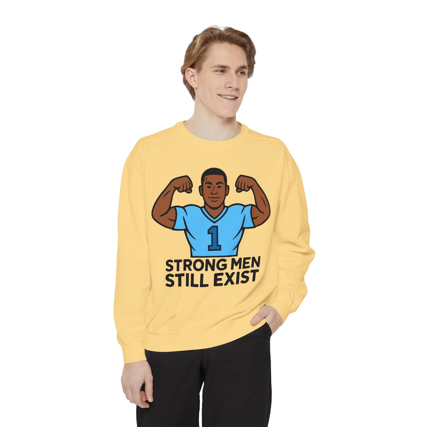 STRONG MEN STILL EXIST - Crewneck Sweatshirt  - ( David Melanated )