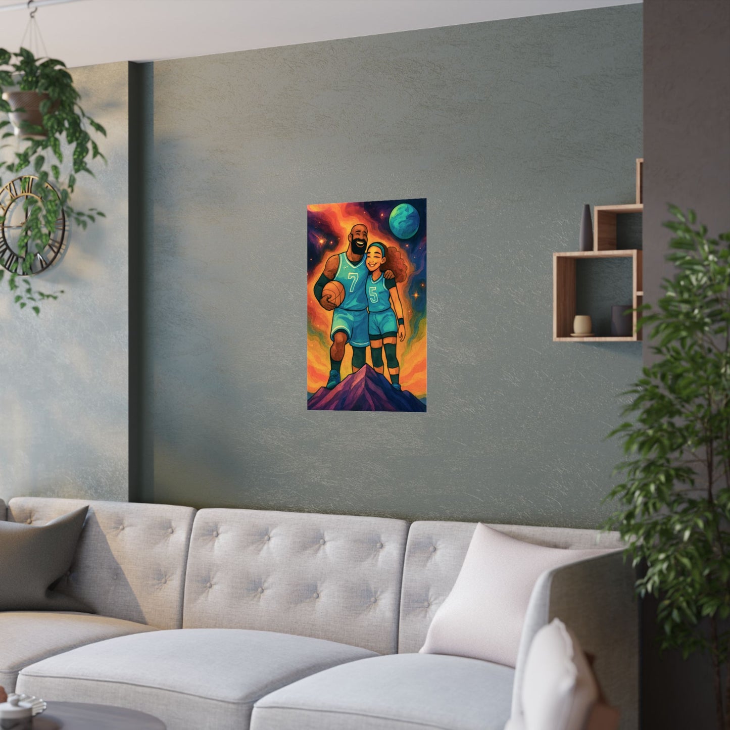 Basketball Legends Family ( Blue ) - Wall Poster