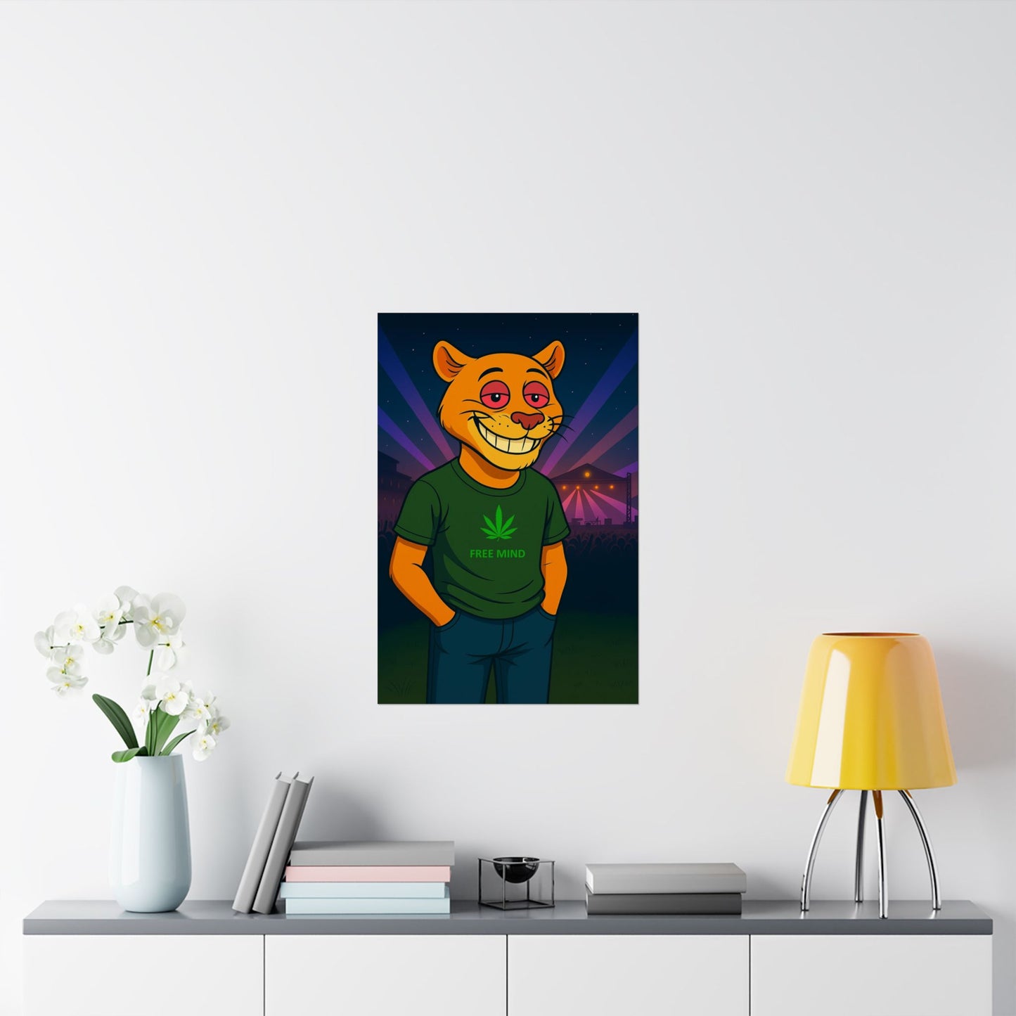 Buzzed Cougar " Higher " ( 420 Friendly ) - Wall Poster