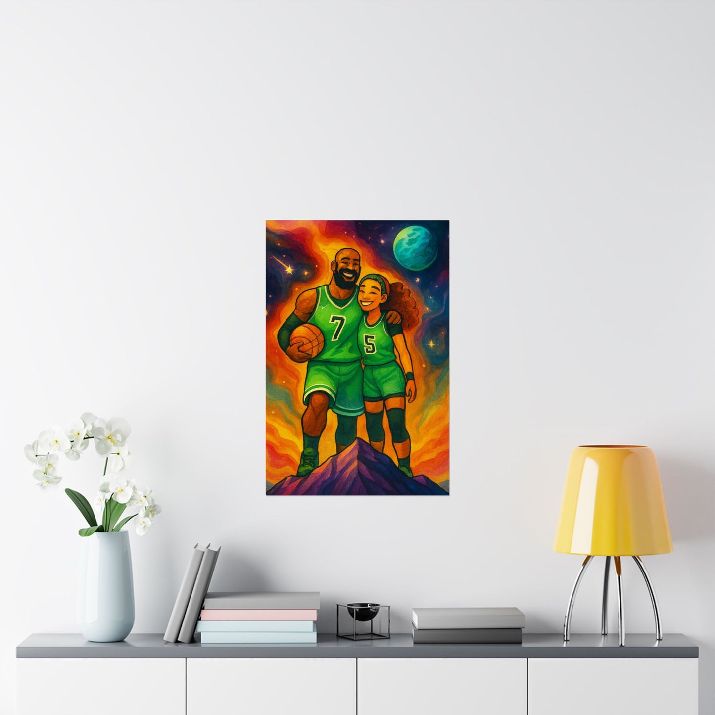 Basketball Legends Family ( Green ) - Wall Poster