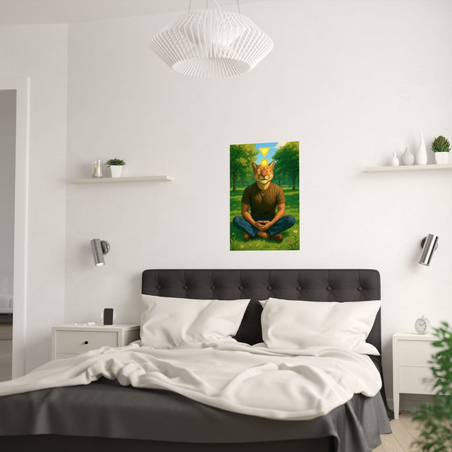 Cougar Yoga Meditating - Wall Poster