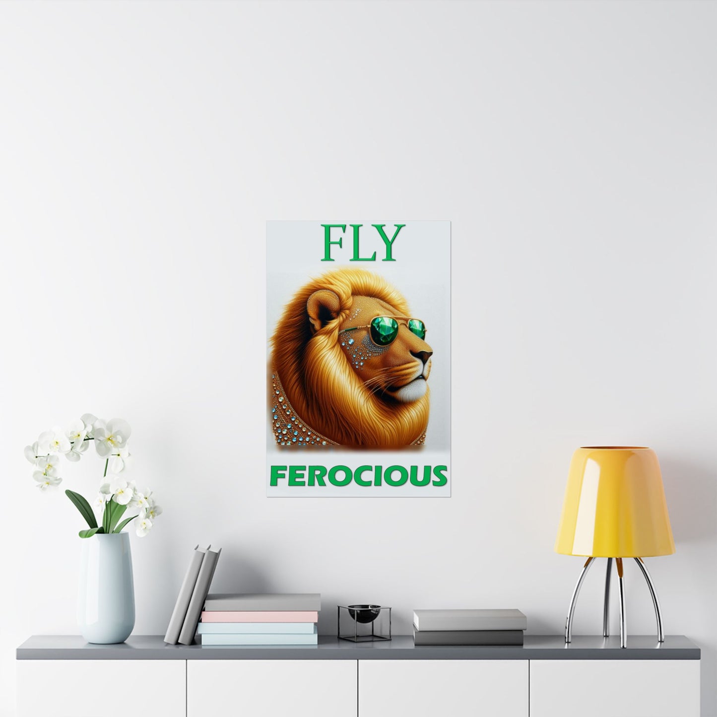 Fly & Ferocious Lion - Wall Poster