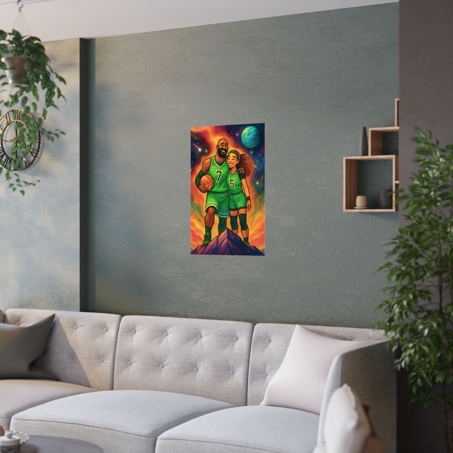 Basketball Legends Family ( Green ) - Wall Poster