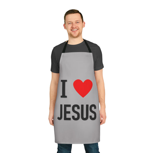 I LOVE Jesus Apron - Granite ( Mens )